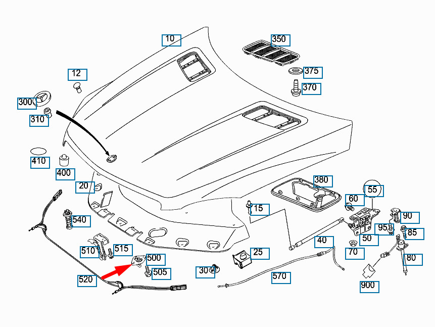 Mercedes Benz Headlight Washer Cover Left (20488042249999) for Mercedes-Benz models