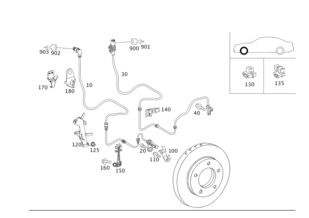 Mercedes Benz Electrical Wiring Harness 221-540-02-05-64 for W221, W220, W140 S-Class (1994 - 2013) - Nairobi