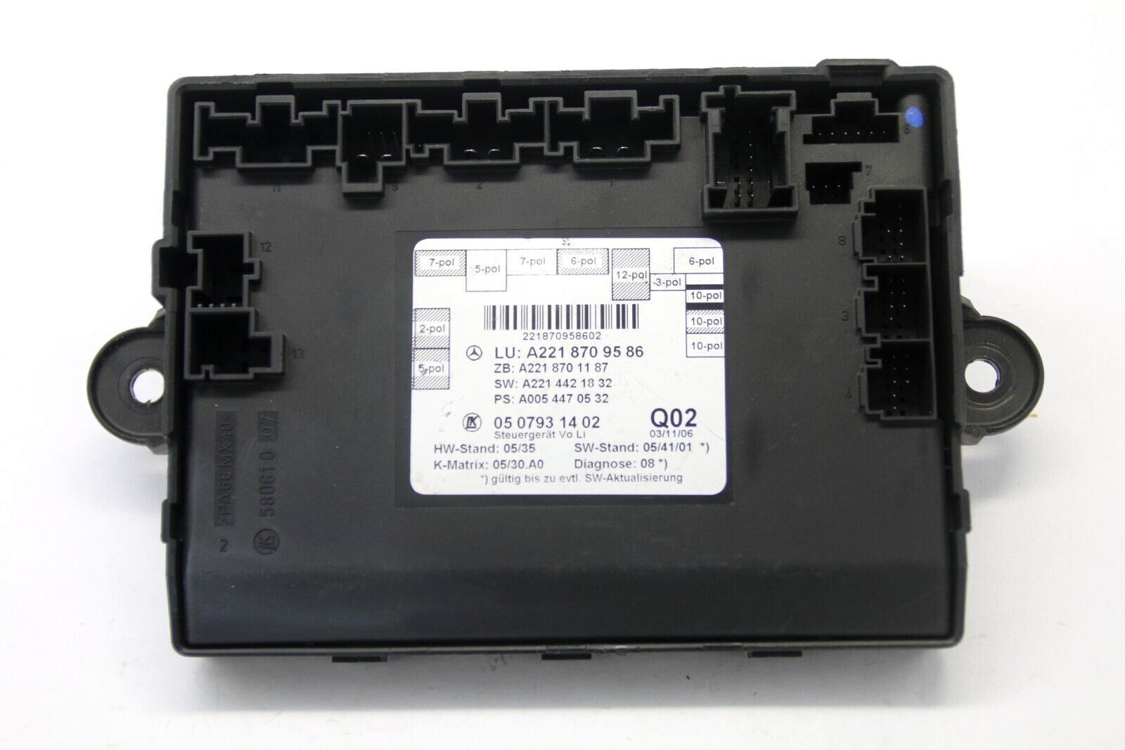 Mercedes Benz Control Unit, Door 221-870-95-86 for W221 S-Class - Nairobi