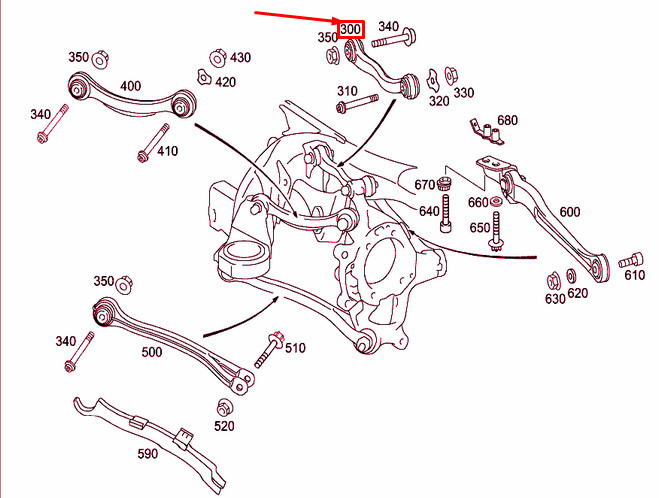 Mercedes Benz Rear Left Camber Strut Arm (2303502706) for Mercedes-Benz E320 1994 - 2009