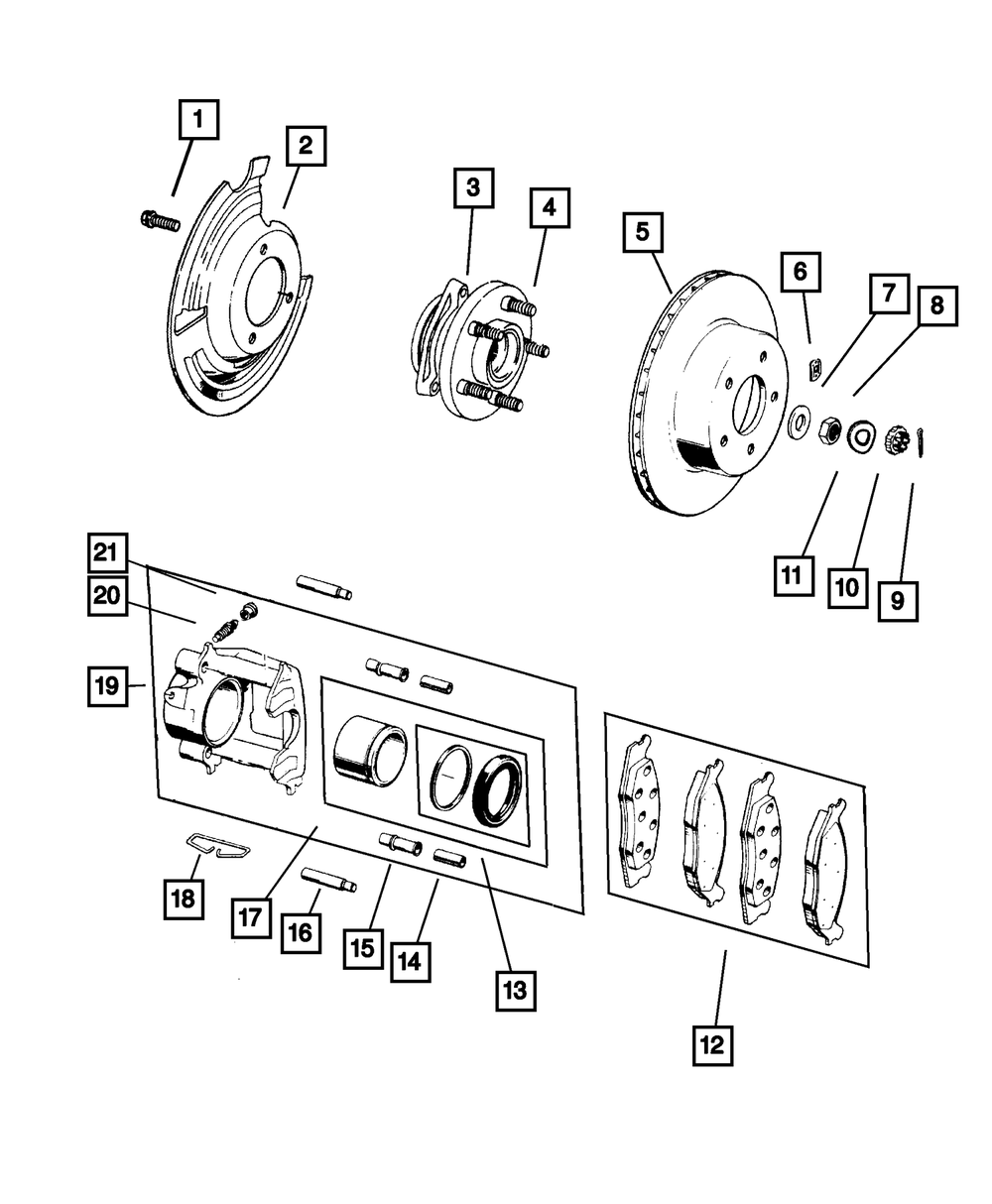 Mopar Front Disc Brake Pad Kit for Jeep Cherokee 2001 - 2001