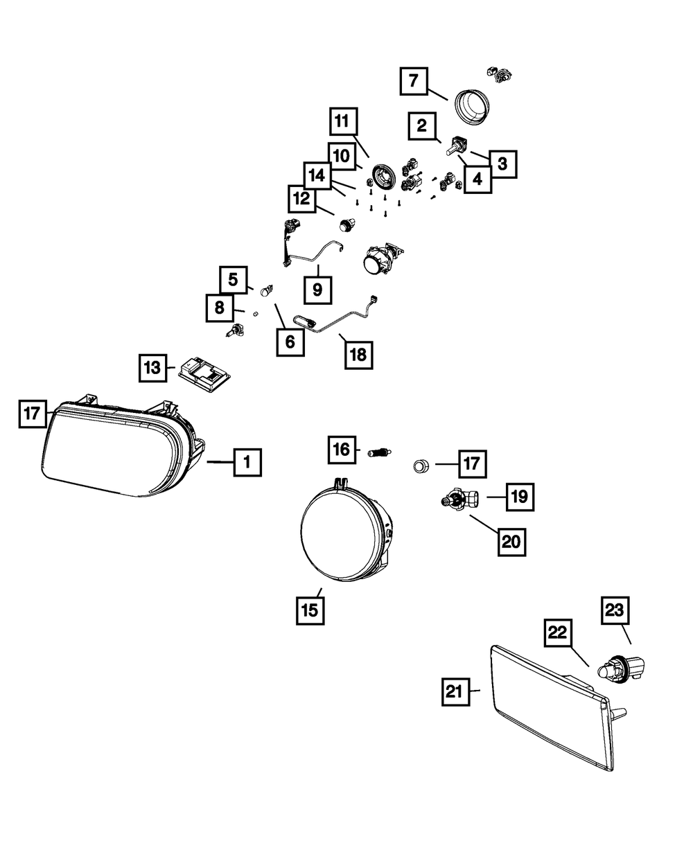 Mopar Fog Lamp, Right for Jeep Grand Cherokee 2005 - 2010