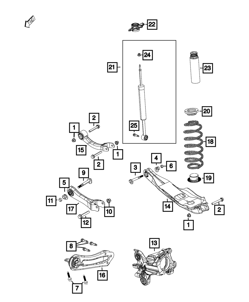 Mopar Spring Link Assembly for Jeep Cherokee 2014 - 2023