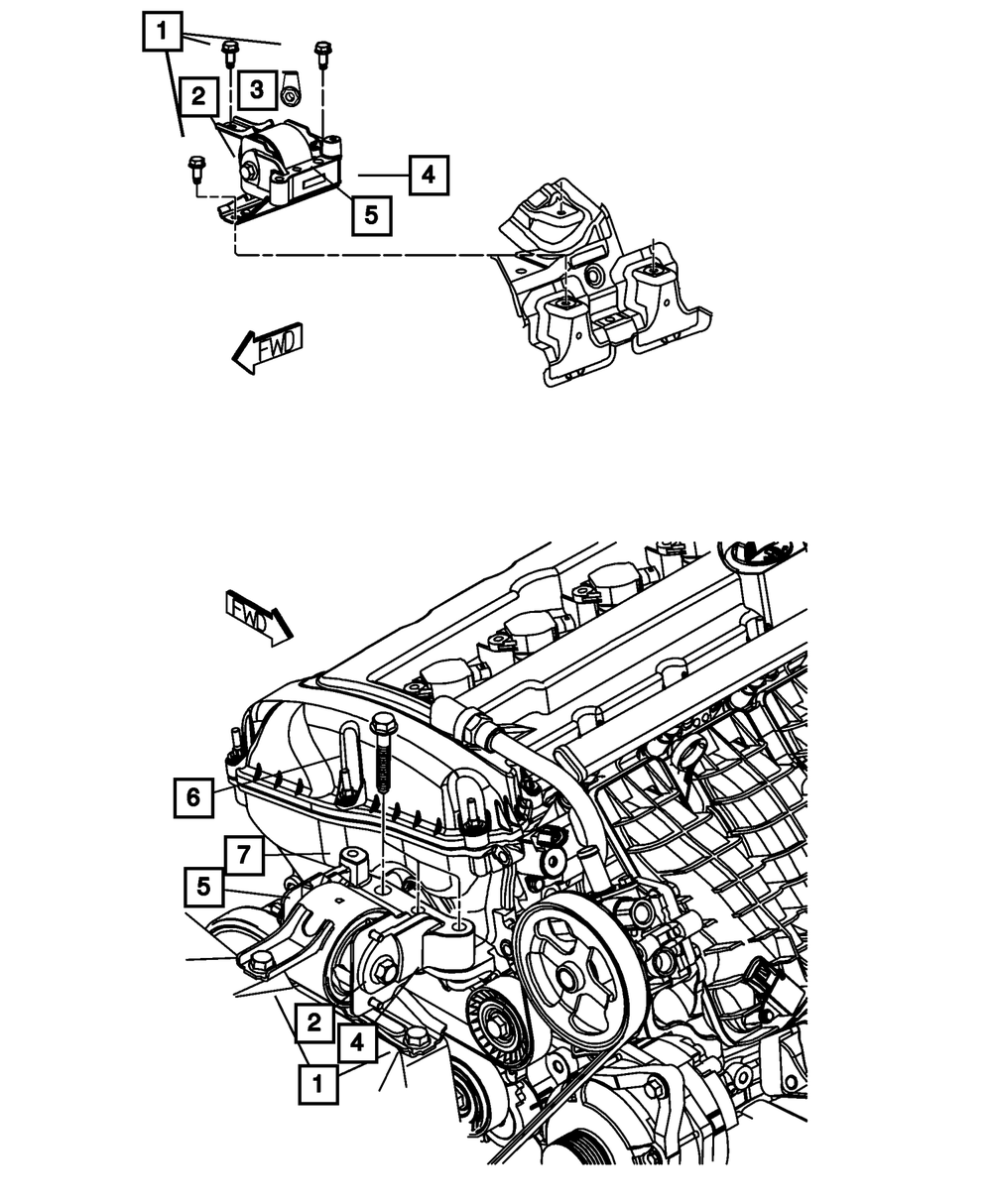 Mopar Engine Mount Insulator, Right Side for Jeep Compass 2007 - 2017