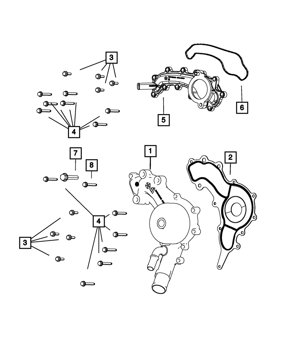 Mopar Water Pump for Jeep Grand Cherokee 2011 - 2011