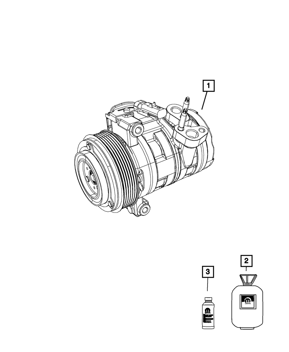 Mopar Air Conditioning Compressor 55111401AF for the Jeep Wrangler 2007 - 2011.