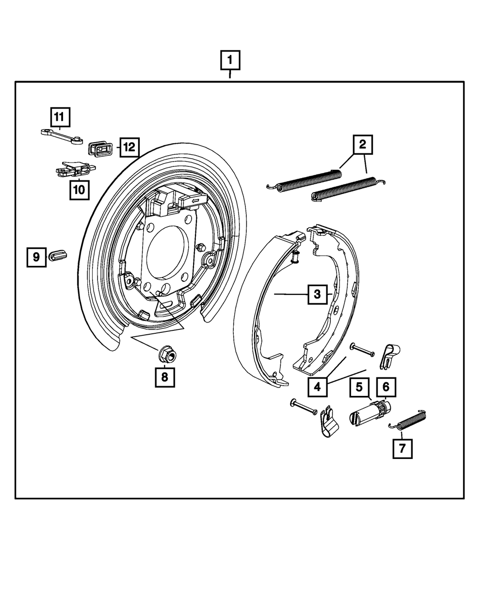 Mopar Parking Brake Shoe And Lining Kit for Jeep Wrangler 2007 - 2025