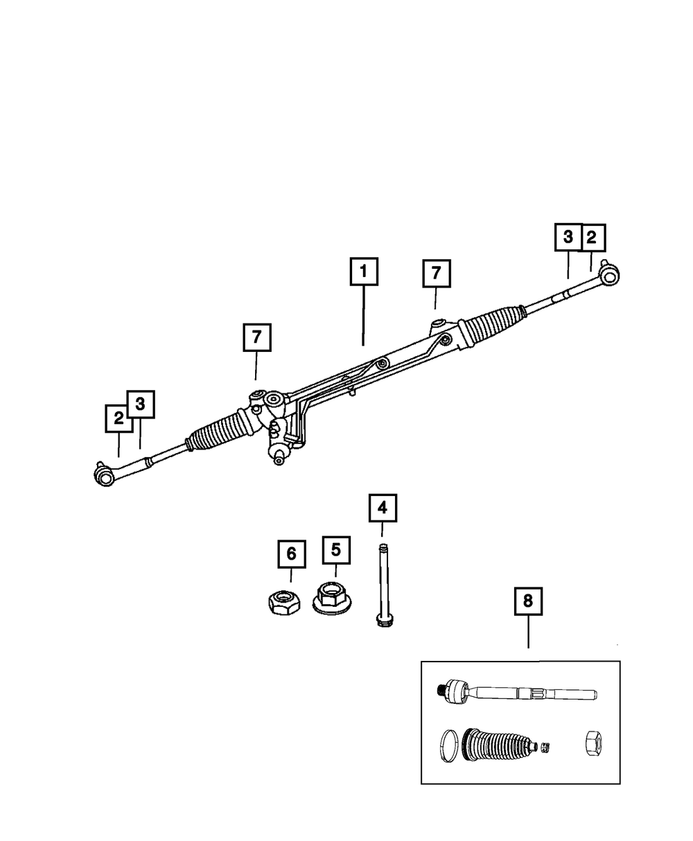 Mopar Inner End Tie Rod Kit for Jeep Grand Cherokee 2005 - 2009