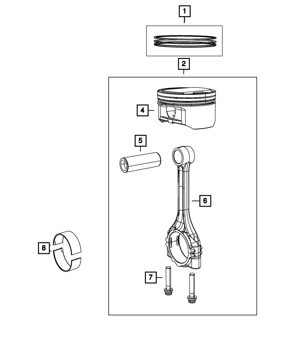 Mopar Complete Engine Piston Ring Set for Jeep Wrangler 2012 - 2017