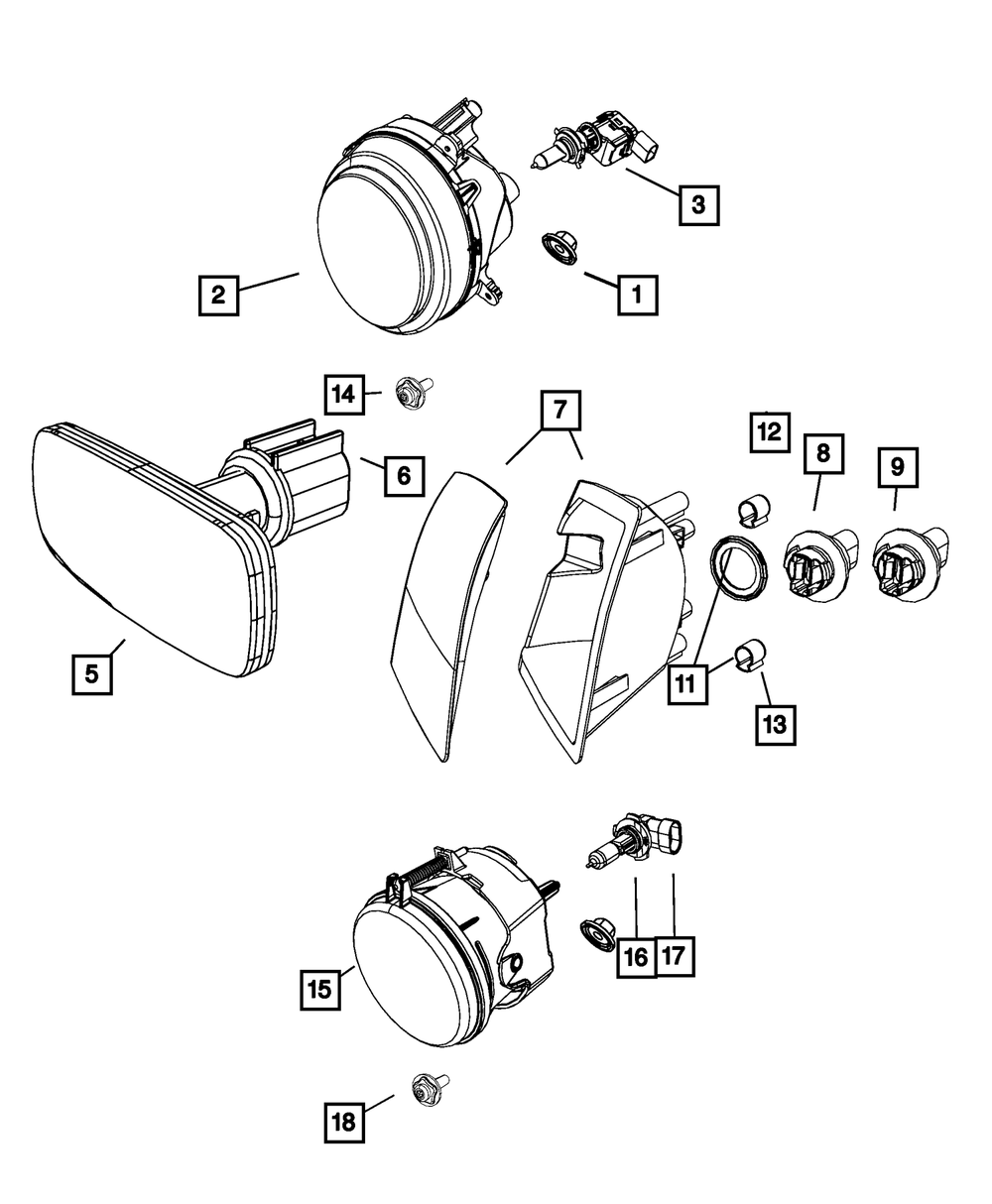 Mopar Headlamp, Left for Jeep Compass 2011 - 2013