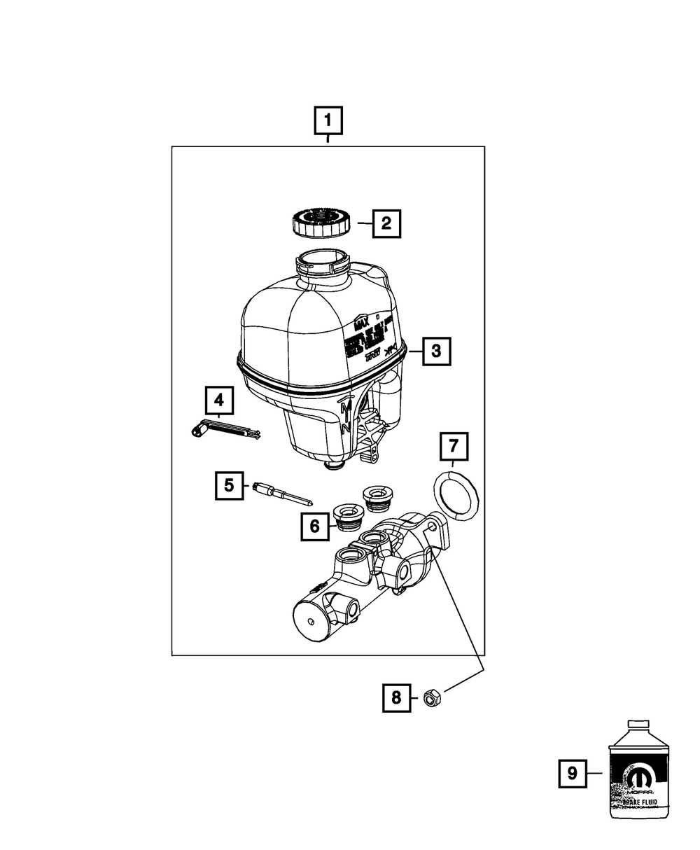 Mopar Brake Fluid Level Sensor for Jeep Grand Cherokee 2011 - 2015