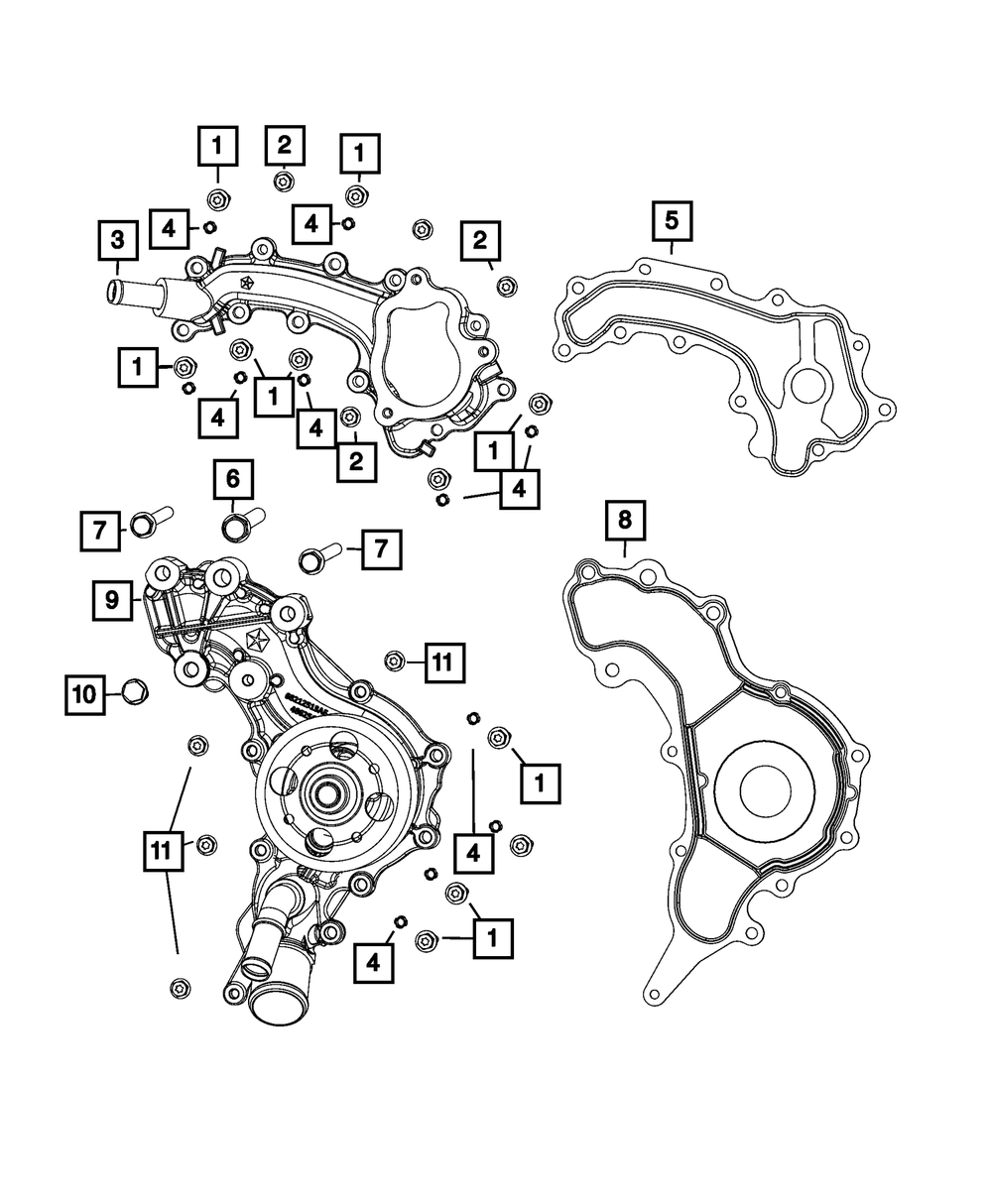 Mopar Water Pump Gasket for Jeep Wrangler 2018 - 2026