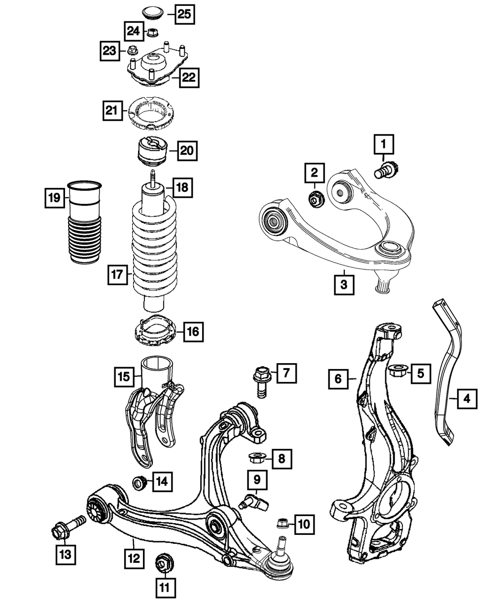 Mopar Upper Control Arm, Left for Jeep Grand Cherokee 2016 - 2021