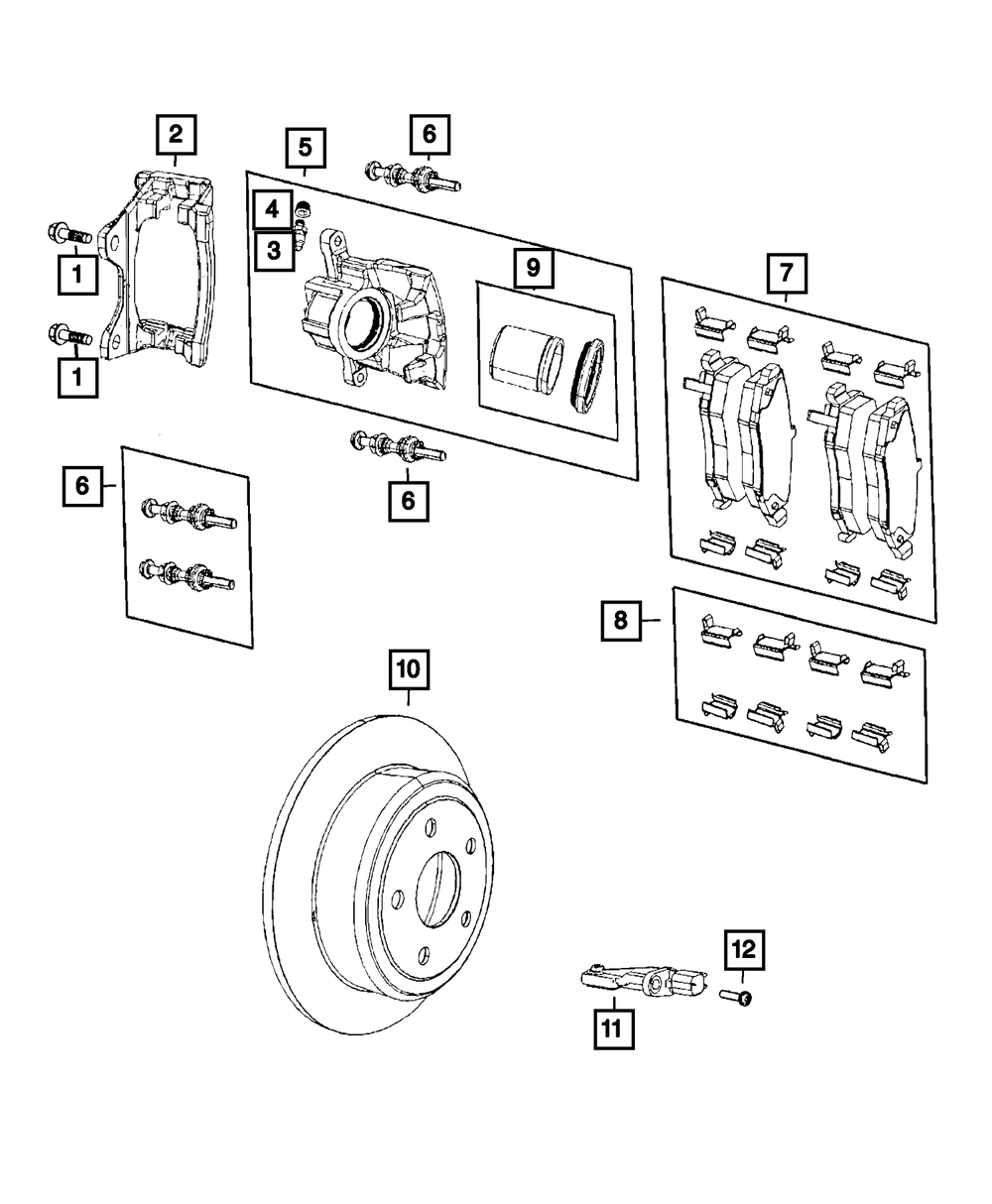 Mopar Rear Disc Brake Pad Kit for Jeep Wrangler 2018 - 2025