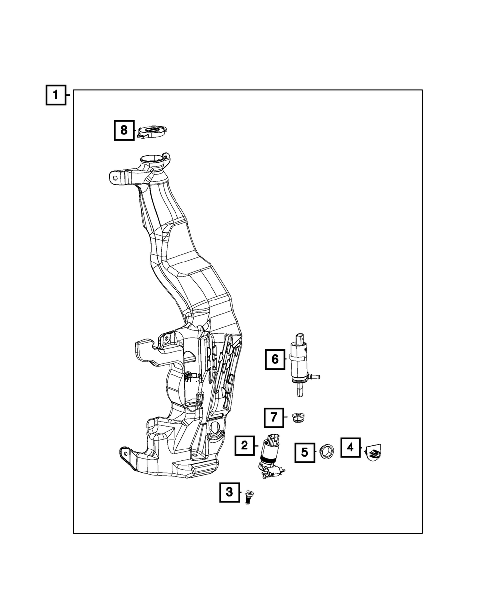 Mopar Windshield Washer Reservoir for Jeep Grand Cherokee 2011 - 2021