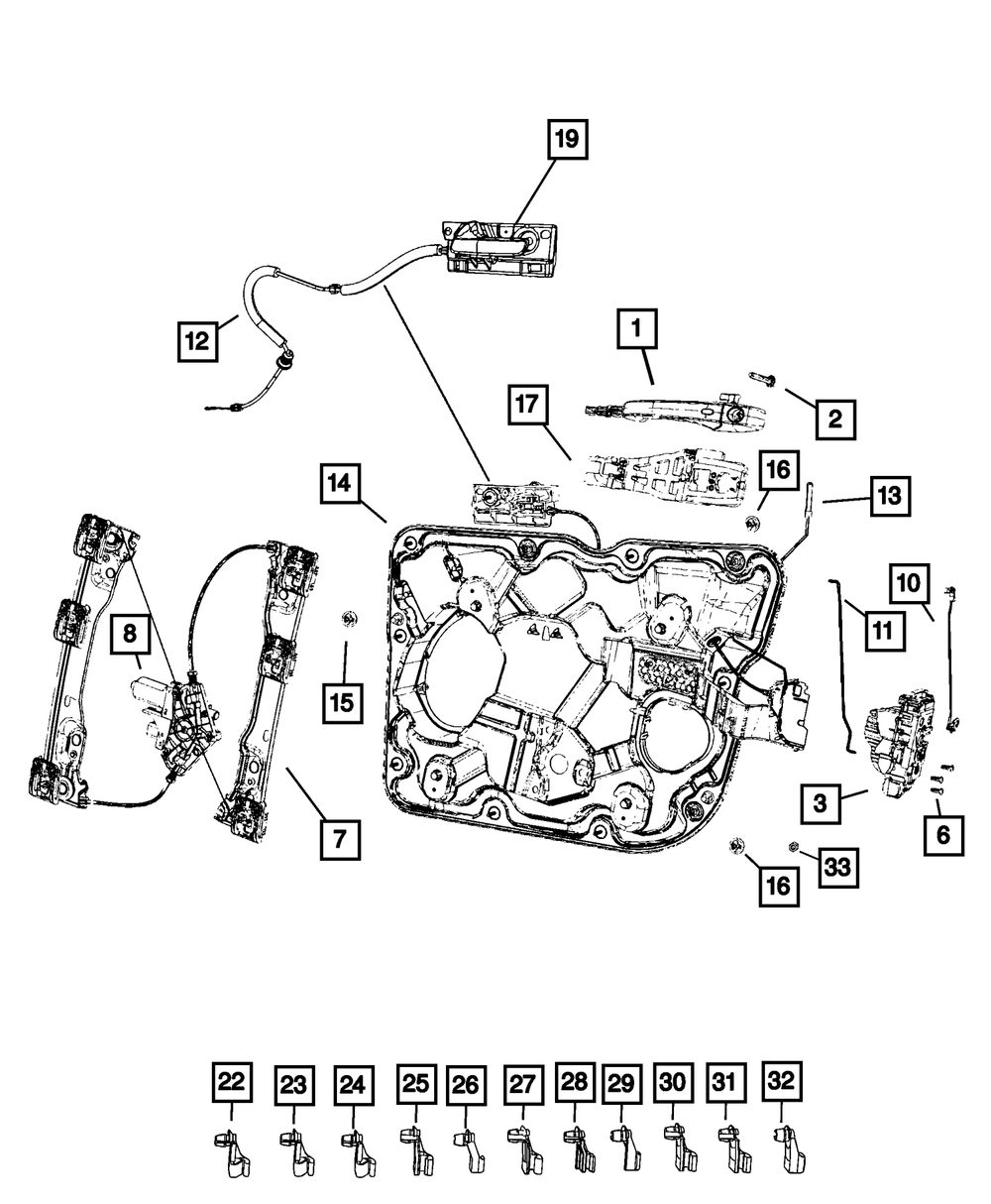 Mopar Window Regulator Motor, Left for Jeep Grand Cherokee 2011 - 2021