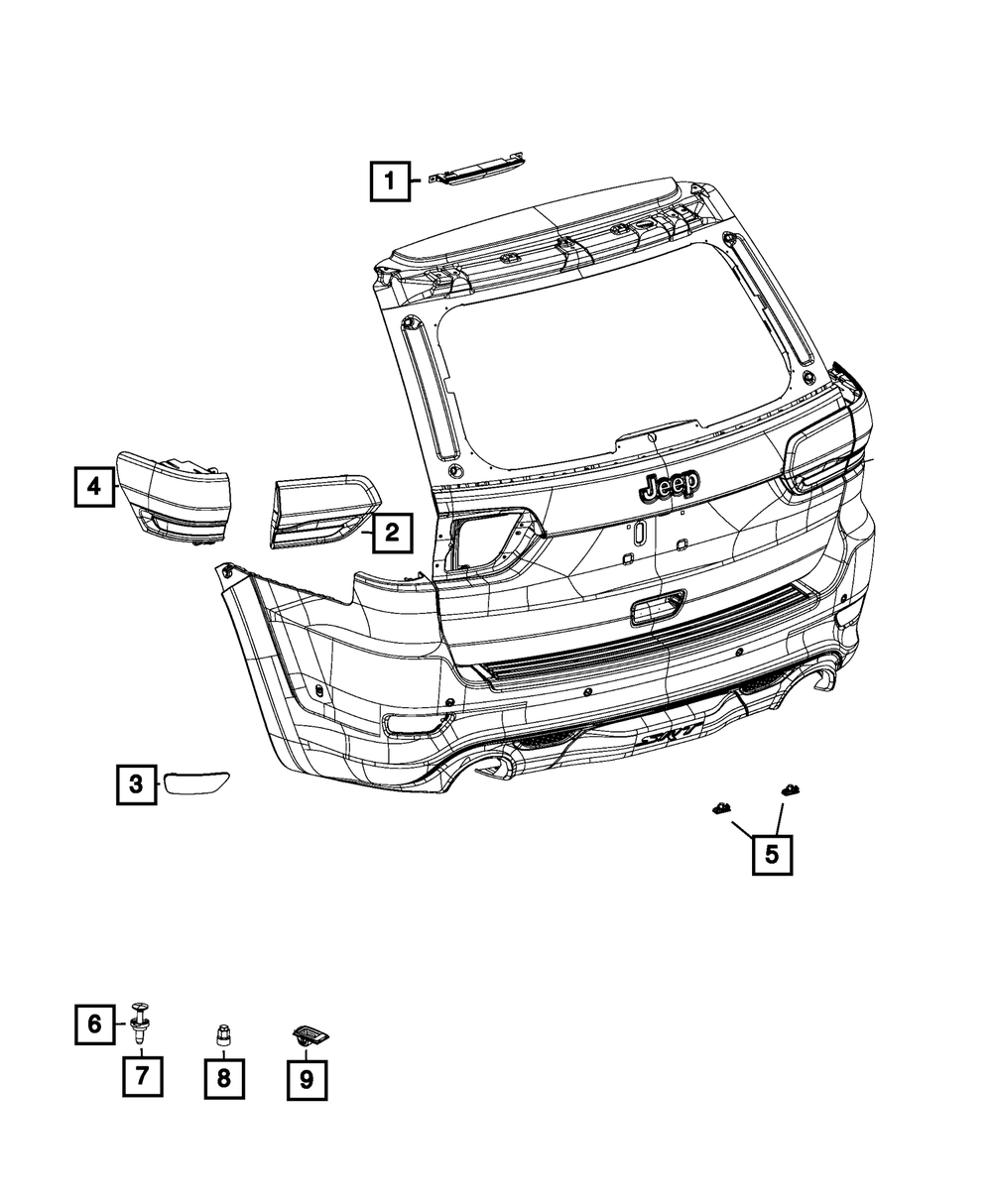 Mopar Backup Lamp, Right for Jeep Grand Cherokee 2014 - 2021