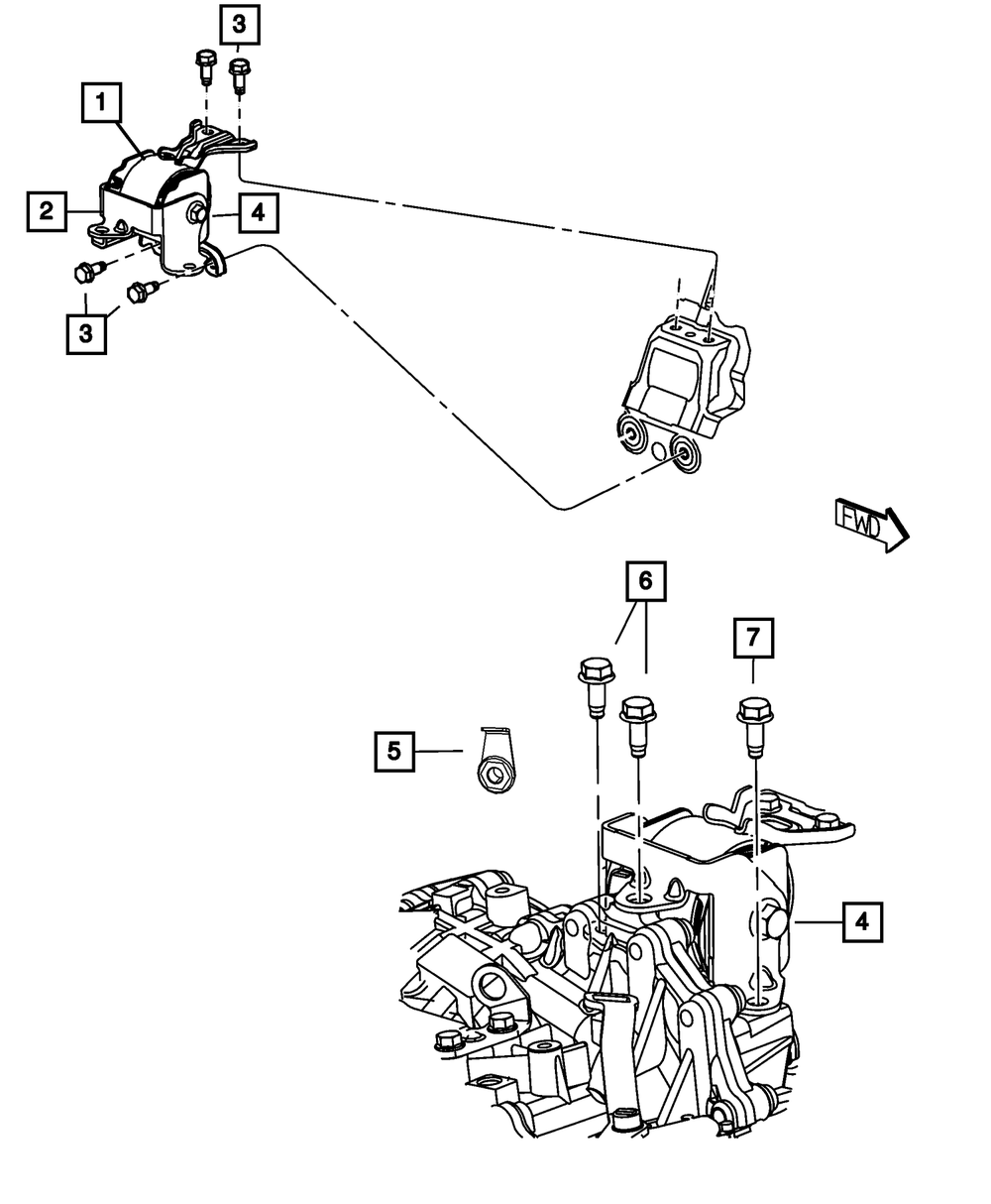 Mopar Engine Mount Insulator, Left Side for Jeep Compass 2014 - 2017