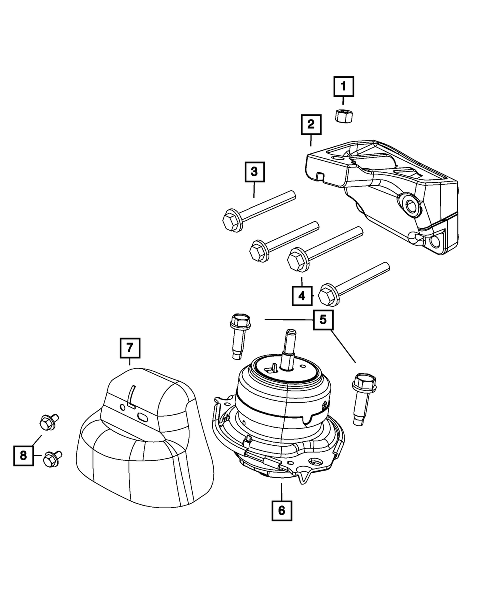 Mopar Engine Mount Isolator, Right Side for Jeep Grand Cherokee 2011 - 2021