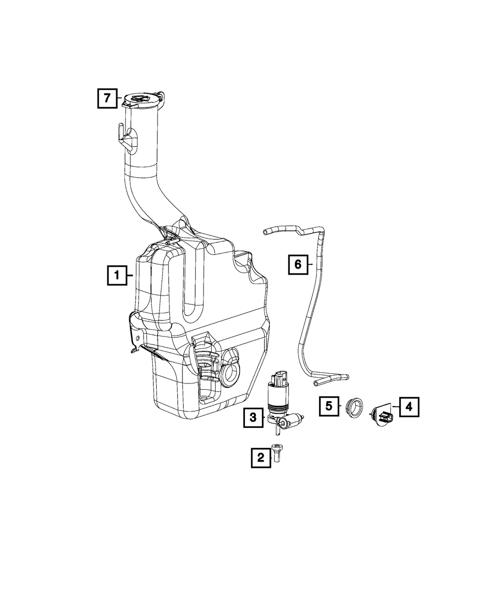 Mopar Washer, Windshield Pump for Jeep Grand Cherokee 2007 - 2021