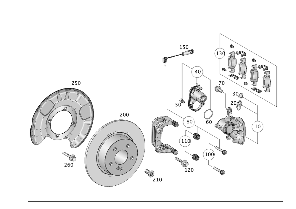 Mercedes Benz Disk Brake Pad 000-420-81-04 for W166 GLE (2016 - 2017) and W164 ML (2010 - 2015) - Nairobi