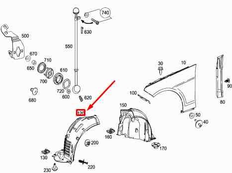 Mercedes Benz Front Right Inner Liner Splash Guard 212-690-02-30 for W212, W211 E-Class (2006 - 2016) - Nairobi