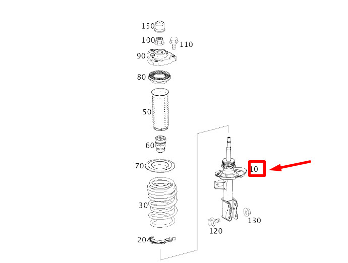 Mercedes Benz Front Left Shock-Absorber Strut 176-323-43-00 for W176 A-Class and C117, C118 CLA (2014 - 2023) - Nairobi