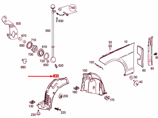 Mercedes Benz Front Left Wheel House Covering 212-690-43-30 for W212, W211 E-Class (2006 - 2016) - Nairobi